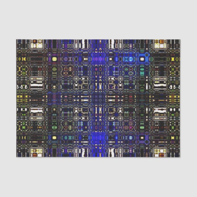 Helles psychedelisches Muster Gewebe - Blau Seidenpapier (Vorderseite)