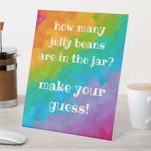 Helles Rainbow Birthday Party Jelly Bean Game Sign Sockelschild