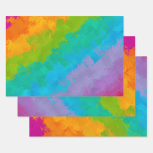 Helles Rainbow Birthday Wrapping Paper Geschenkpapier Set