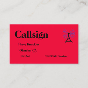 Helles Red Amateur Radio Call Sign Visitenkarte