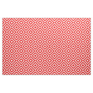 Helles Red Ikat Diamond Squares Mosaikkunstmuster Stoff
