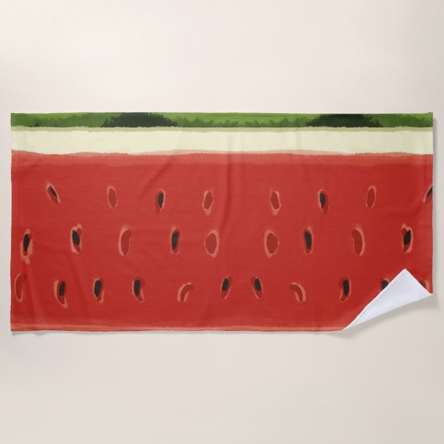 Helles Red Watercolor Watermelon Beach Handtuch (Vorderseite)