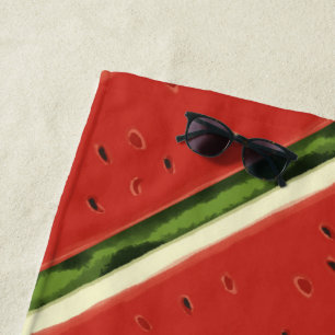 Helles Red Watercolor Watermelon Beach Handtuch