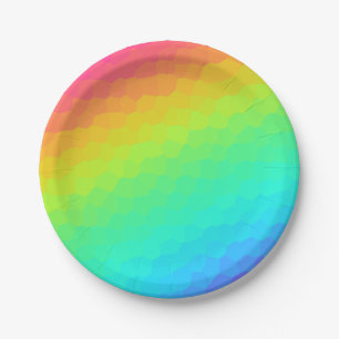 Helles Regenbogen-Design "Hartglas" Pappteller