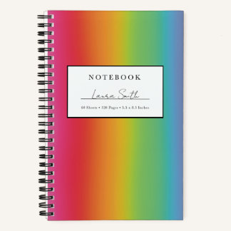 Helles Regenbogen-Ombre-Personalisiertes Notizbuch