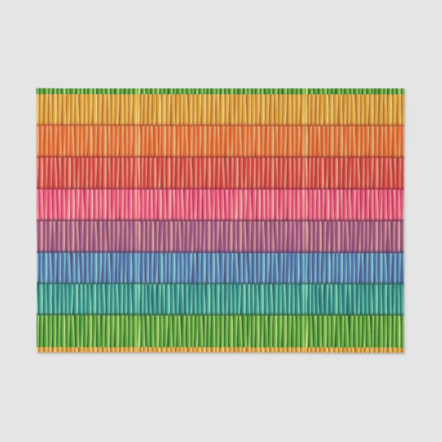 Helles Regenbogen Streifen Seidenpapier (Vorderseite)