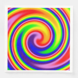 Helles Regenbogen Swirl Weichfokus farbig Serviette