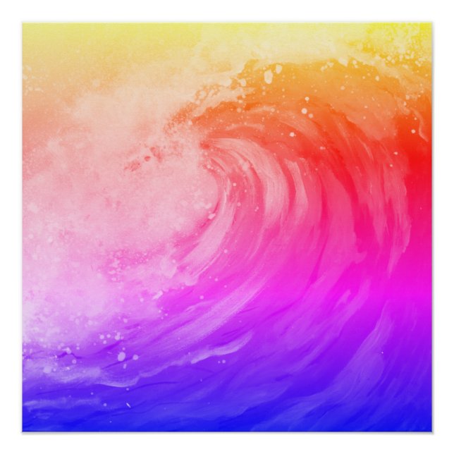 helles Regenbogenplakat mit einer schwachen Welle Poster (Vorderseite)