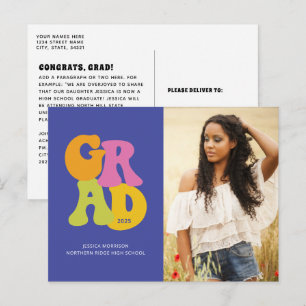 Helles Retro Design 2025 Foto Abschluss Postkarte