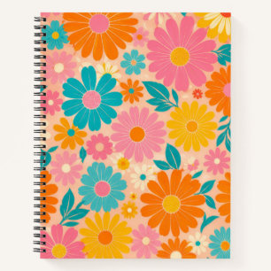 Helles Retro-Gänseblümchen-Blumen-Notizbuch Notizbuch