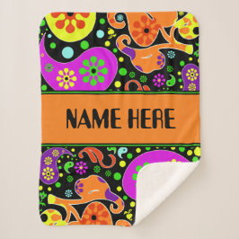 Helles Retro Paisley Pattern Individuelle Name Bla Sherpadecke