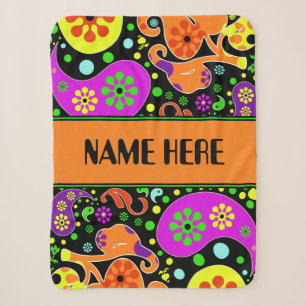 Helles Retro Paisley Pattern Individuelle Name Bla Sherpadecke