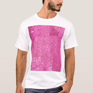 Helles Rosa abstraktes Mosaik Glanz T-Shirt