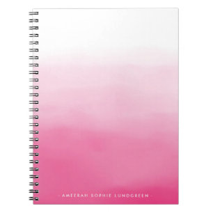 Helles rosa Aquarell Ombre Notizbuch Notizblock