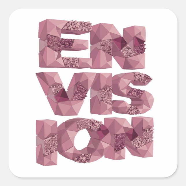 Helles Rosa ENVISION Aufkleber Grafik (Vorderseite)