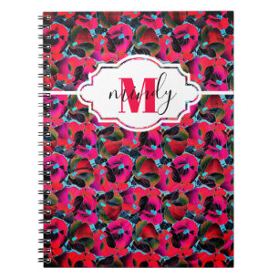 Helles rosa florales personalisiertes Notizbuch Notizblock