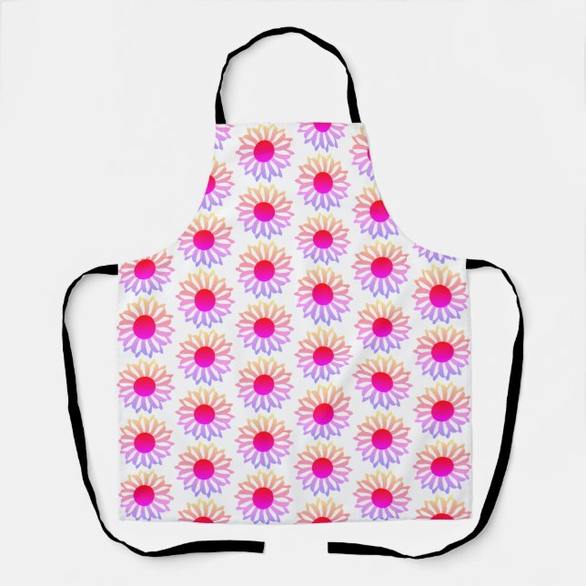 Helles Rosa Gelbes Blumen Apron Schürze (Vorderseite)