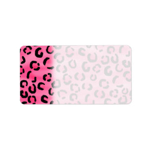 Helles rosa Leopard-Druck-Muster Adressaufkleber