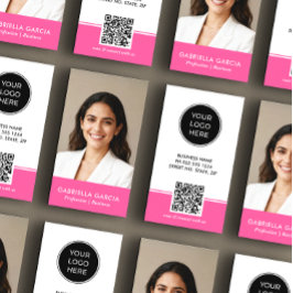 Helles Rosa Logo QR-Code Foto Professional Visitenkarte