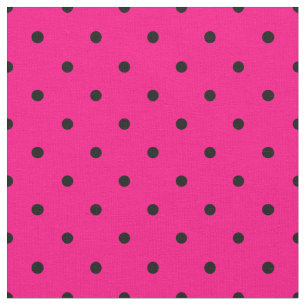 Helles Rosa mit schwarzem Polka-Punktmuster Stoff