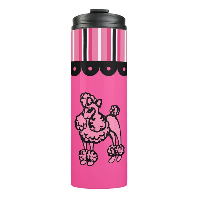 Helles Rosa Pudel-Mug Thermosbecher (Vorderseite)