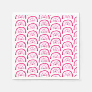 Helles Rosa Regenbogenmuster Serviette