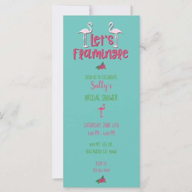 Helles Rosa und Aquamarin Let's Flamingle Brautpar (Vorderseite)