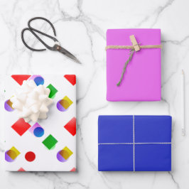 Helles rosa und blaues Umschlagpapier Geschenkpapier Set