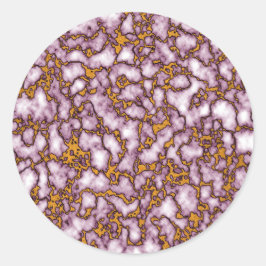 Helles Rosa- und Gold-Marmor-Design Runder Aufkleber