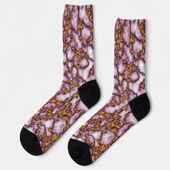 Helles Rosa- und Gold-Marmor-Design Socken (Linkes Detail)