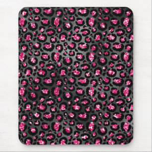 Helles Rosa und Schwarzes Glamouröses Tiermuster Mousepad