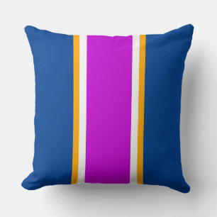 Helles Rosa Weiß Orange Marineblau Rennstreifen Kissen
