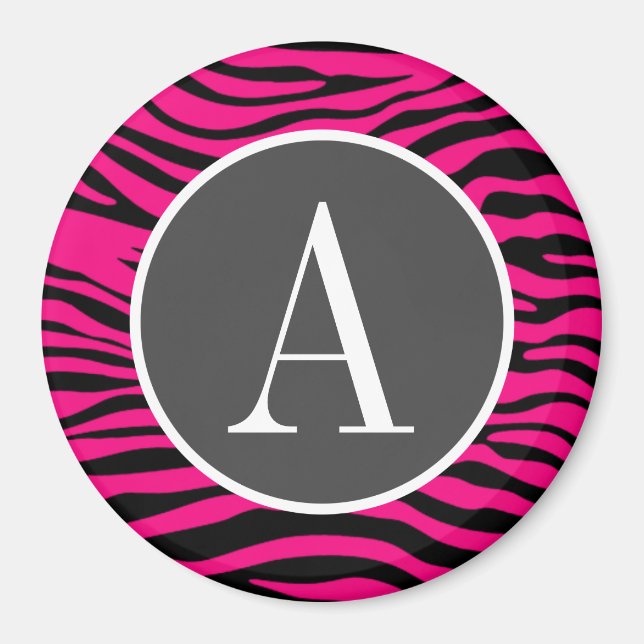 Helles Rosa Zebratierdruckmuster Magnet (Vorne)