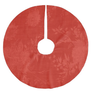 Helles Rot auf rotem Muster Polyester Weihnachtsbaumdecke