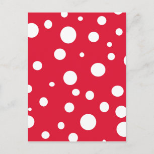 Helles Rot mit White Polka Dots Sommerspass Postkarte