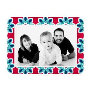 Helles Rot und Blau Moderne geometrische Fotografi Magnet