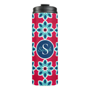 Helles Rot und Blau Moderne Geometrische Personali Thermosbecher