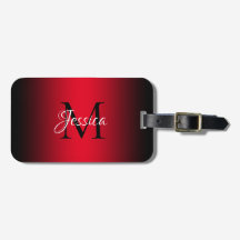 Helles Rot und Schwarzes Ombre Elegantes Monogramm