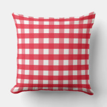 Helles Rot und Weiß Gingham Country Throw Kissen