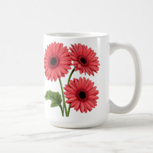 Helles rotes Gerbera-Gänseblümchen-Strauß Kaffeetasse