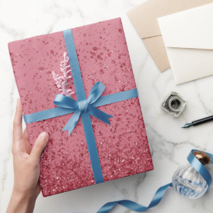 Helles rotes Kunstglitter  Geschenkpapier