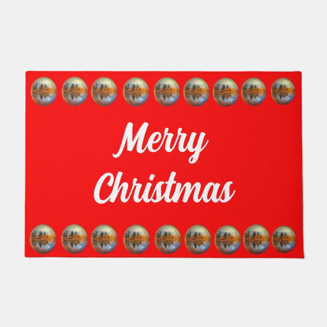 Helles Rotes Land Weihnachten Doormat Fußmatte (Vorderseite)