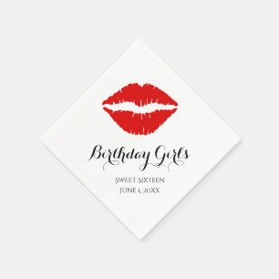 Helles rotes Lippenstift-16. Serviette