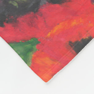 Helles rotes orientalisches Poppies-Muster auf bla Fleecedecke