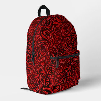Helles rotes Rosenmuster Bedruckter Rucksack