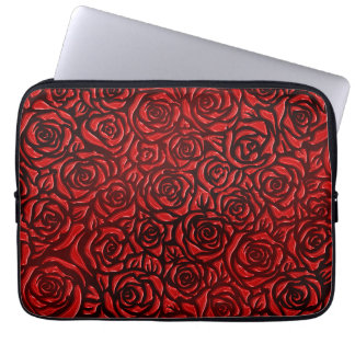 Helles rotes Rosenmuster Laptopschutzhülle