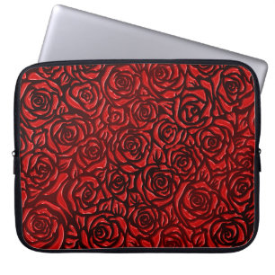 Helles rotes Rosenmuster Laptopschutzhülle