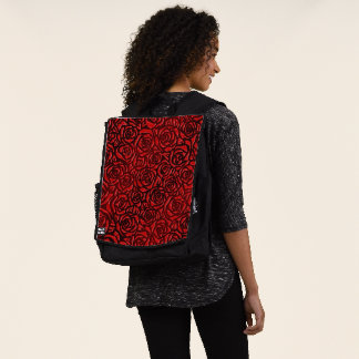 Helles rotes Rosenmuster Rucksack