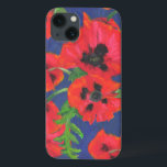 Helles, rotes und schwarz-orientalisches Muster Case-Mate iPhone Hülle<br><div class="desc">Ein stilvolles Case-Mate-Gehäuse zum Schutz Ihres iPad Air, mit einem schönen, kühnen Muster aus scharlachroten und schwarzen Orientalisch-Poppies auf tiefblauem Hintergrund. Als Teil der Posh & Painterly 'Oriental Poppies' Kollektion kann dieses Muster leicht angepasst werden, indem die Musterfliese für ein ganz anderes Aussehen angepasst wird. Es wird auch in jede...</div>