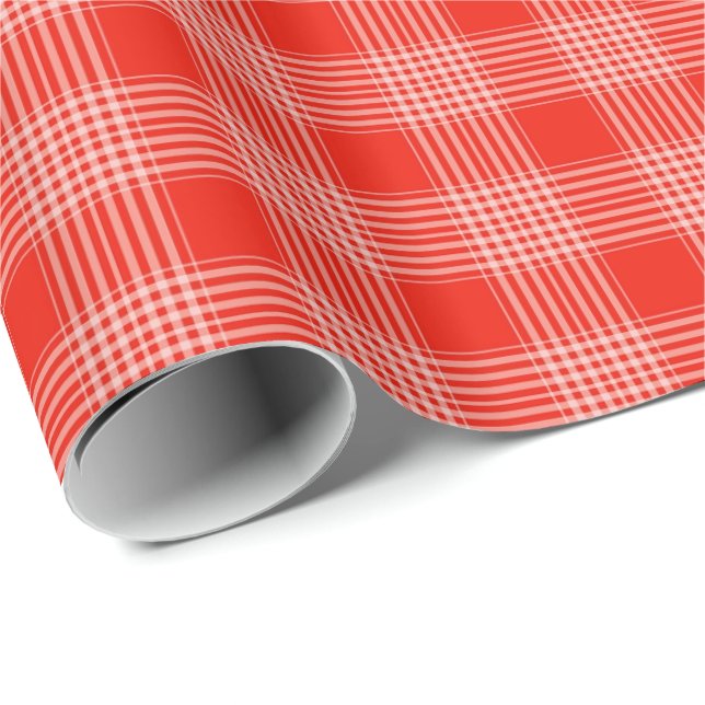 Helles Rotkaromuster Geschenkpapier (Rolleneckpunkt)